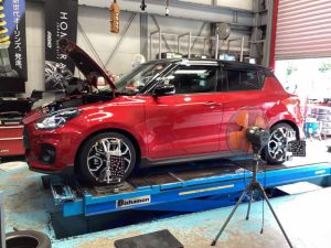 スイフトスポーツ　ZC33 ダウンスプリング　キャンバーボルト装着後アライメント調整