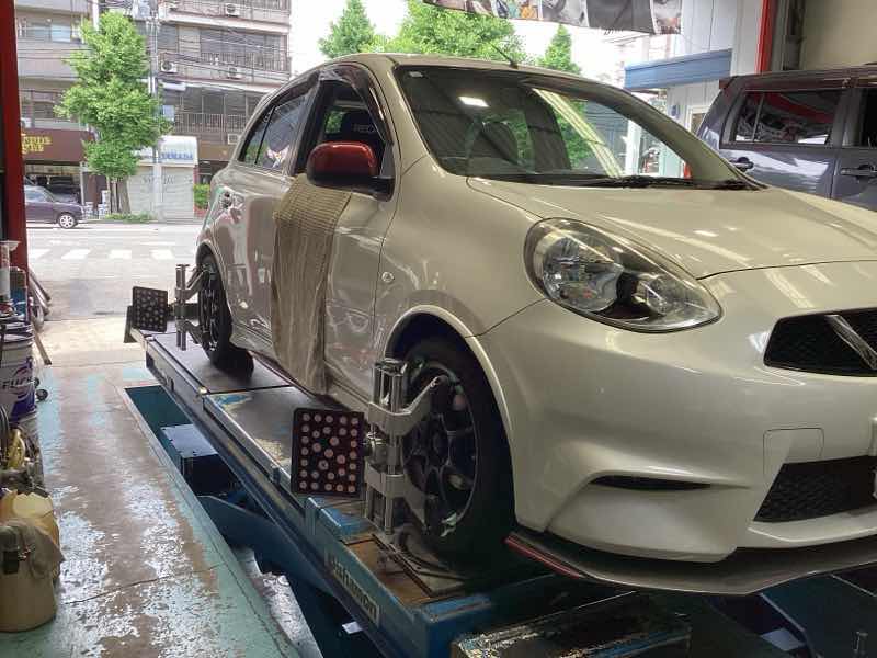 日産マーチNISMO アライメント調整その他